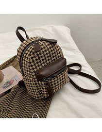 Fashion Brown Pu Flap Large Capacity Backpack