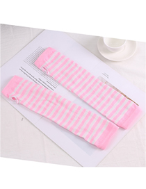 Fashion Pink + White Stripes 11 Polyester Stripe Fingerless Arm Cover