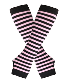 Fashion Powder + Black / Stripe 26 Polyester Stripe Fingerless Arm Cover