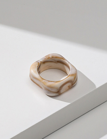 Fashion J06 Marble Color Resin Geometric Square Ring