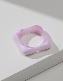 Fashion J07 Two-color Purple Resin Geometric Square Ring