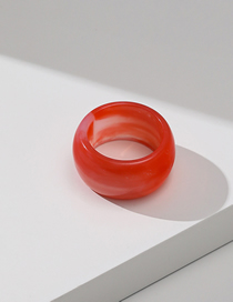 Fashion J10 Two-color Red Resin Geometric Round Ring