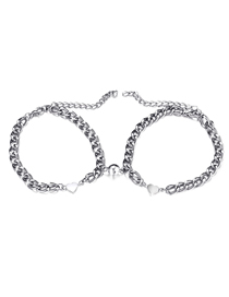 Fashion 3# Alloy Geometric Chain Magnetic Love Bracelet Set