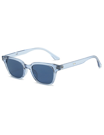 Fashion Blue Frame Blue Film Square Frame Sunglasses