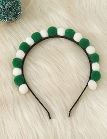 Fashion Green And White Colorful Wool Ball Headband