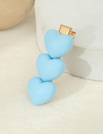 Fashion Blue Resin Heart Hair Clip