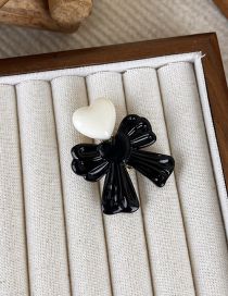 Fashion C Black Bow Plastic Bow Heart Hair Clip
