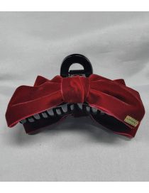 Fashion Grab Clip - Red Small Fabric Letter Card Bow Grab Clip