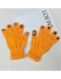 Fashion Orange (diamond Random Color) Acrylic Diamond Geometric Nail Gloves