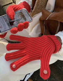 Fashion Christmas Red (upgrade) Wool Knit Touch Screen Gloves