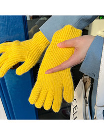 Fashion Yellow (upgrade) Wool Knit Touch Screen Gloves
