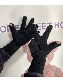 Fashion Black (upgrade) Wool Knit Touch Screen Gloves