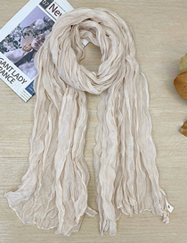 Fashion 2# (regular) Cotton And Linen Pleated Solid Color Scarf