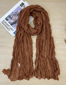 Fashion 4# (regular) Cotton And Linen Pleated Solid Color Scarf