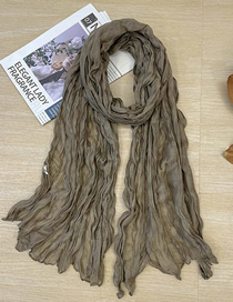 Fashion 7# (regular) Cotton And Linen Pleated Solid Color Scarf