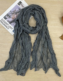 Fashion 15# (regular) Cotton And Linen Pleated Solid Color Scarf