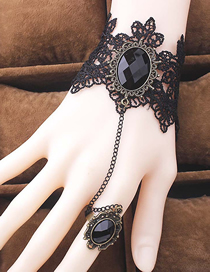 Fashion 7# Geometric Diamond Chain Fringe Lace Bracelet