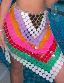 Fashion Colorful Skirt Colorful Sequin Braided Skirt