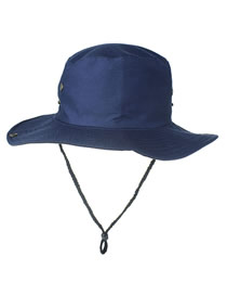 Fashion Navy Blue Solid Color Foldable Drawstring Bucket Hat
