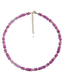 Fashion 5# Crackled Crystal Beaded Necklace