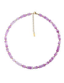 Fashion 8# Crackled Crystal Beaded Necklace