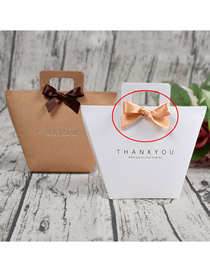 Fashion 2 Apricot Bows (no Box) Kraft Paper Foil Stamping Gift Box
