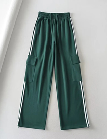 Fashion Dark Green High-waisted Three-dimensional Straight-leg Cargo Trousers