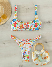 Fashion Color Polyester Print One-piece Swimsuit