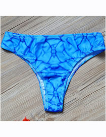 Fashion Blue Pattern Polyester Printed Swim Shorts