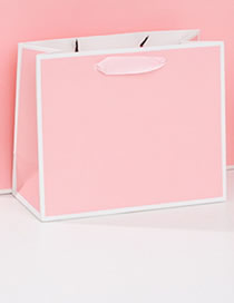 Fashion Pink Bottom White Side (horizontal) 32 Long * 11.5 Side * 28 High Thick Kraft Paper Tote Bag