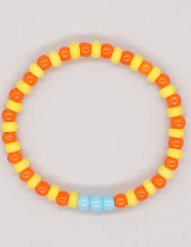Fashion Orange Colorful Rice Bead Beaded Ring