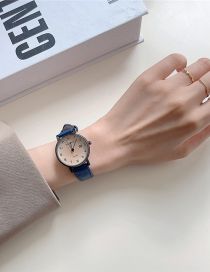 Fashion Blue Round Digital Meter Ribbon Watch (charged)