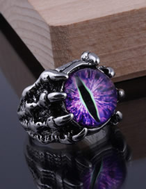 Fashion Purple Demon Claw Demon Eye Ring