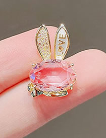 Fashion Color 4# Metal Diamond Rabbit Brooch