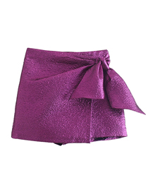 Fashion Purple Bow Stitching Jewelry Skirt
