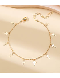 Fashion Gold Alloy Geometric Cross Anklet