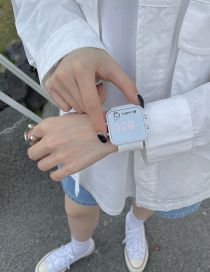 Fashion White Metal Square Led Mirror Dial Watch (with Electronics)