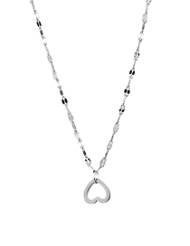 Fashion Silver 2# Titanium Steel Love Pendant Necklace
