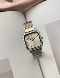 Fashion Silver Metal Square Dial Watch (with Electronics)
