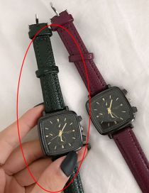 Fashion Dark Green Metal Square Dial Watch (with Electronics)