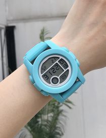 Fashion Mint Green Silicone Round Dial Watch (with Electronics)