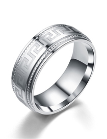 Fashion Gold Pressing Side Titanium Steel Ring