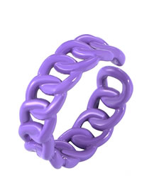 Fashion Deep Purple Alloy Hollow Chain Open Ring