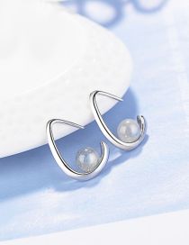 Fashion Moonstone Geometric Round Moonstone Earrings