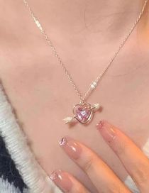Fashion Twenty Three# Alloy Diamond Heart Necklace