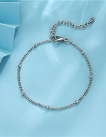 Fashion Silver Titanium Bead Chain Bracelet
