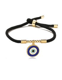 Fashion Black Copper Oil Drip Eye String Bracelet