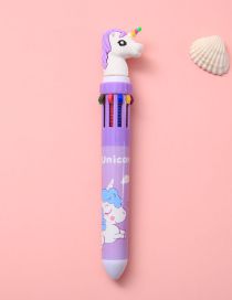 Fashion Purple Unicorn 10-color Hand Account Cartoon Ballpoint Pen