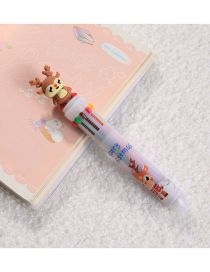 Fashion 10 Colors - Small Elk Cartoon Santa Claus 10-color Ballpoint Pen