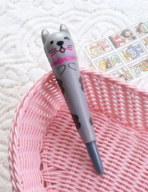Fashion Gray Kitten Cartoon Decompression Vent Pen